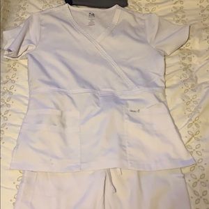White scrubs set